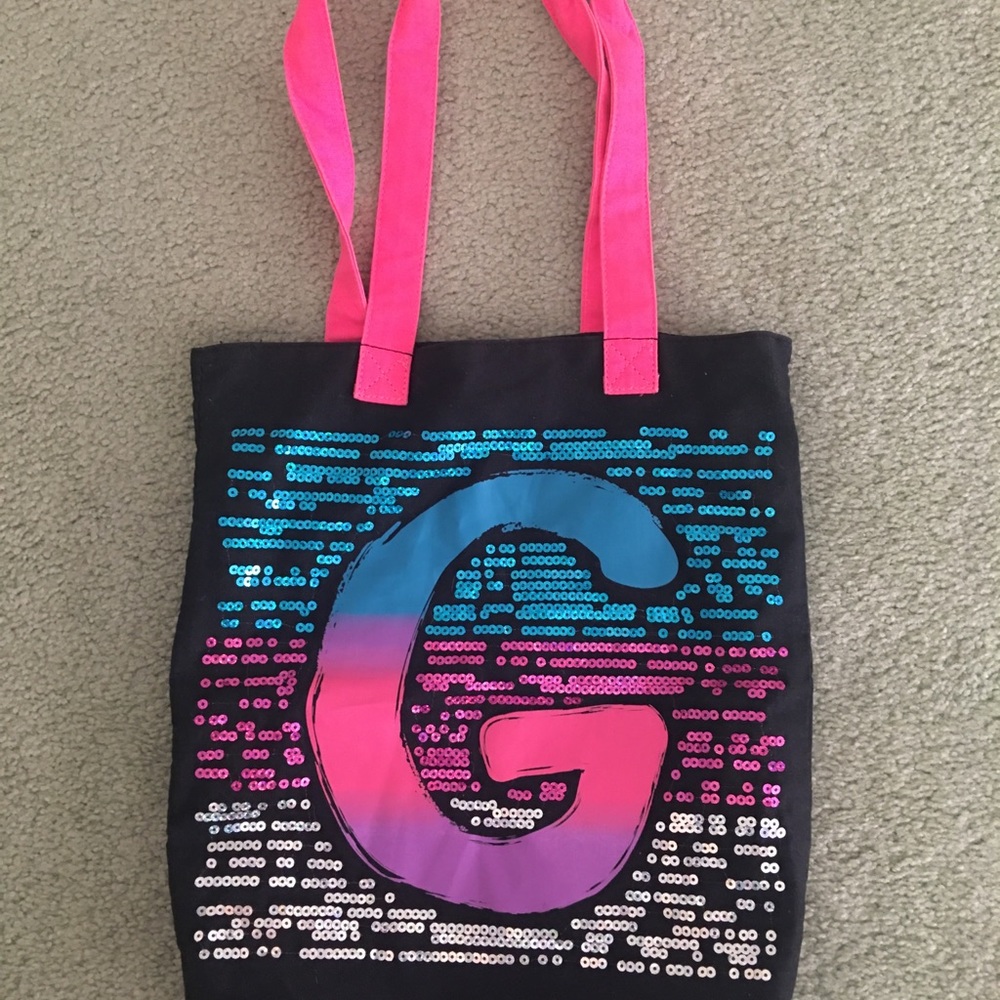 Justice G initial tote bag